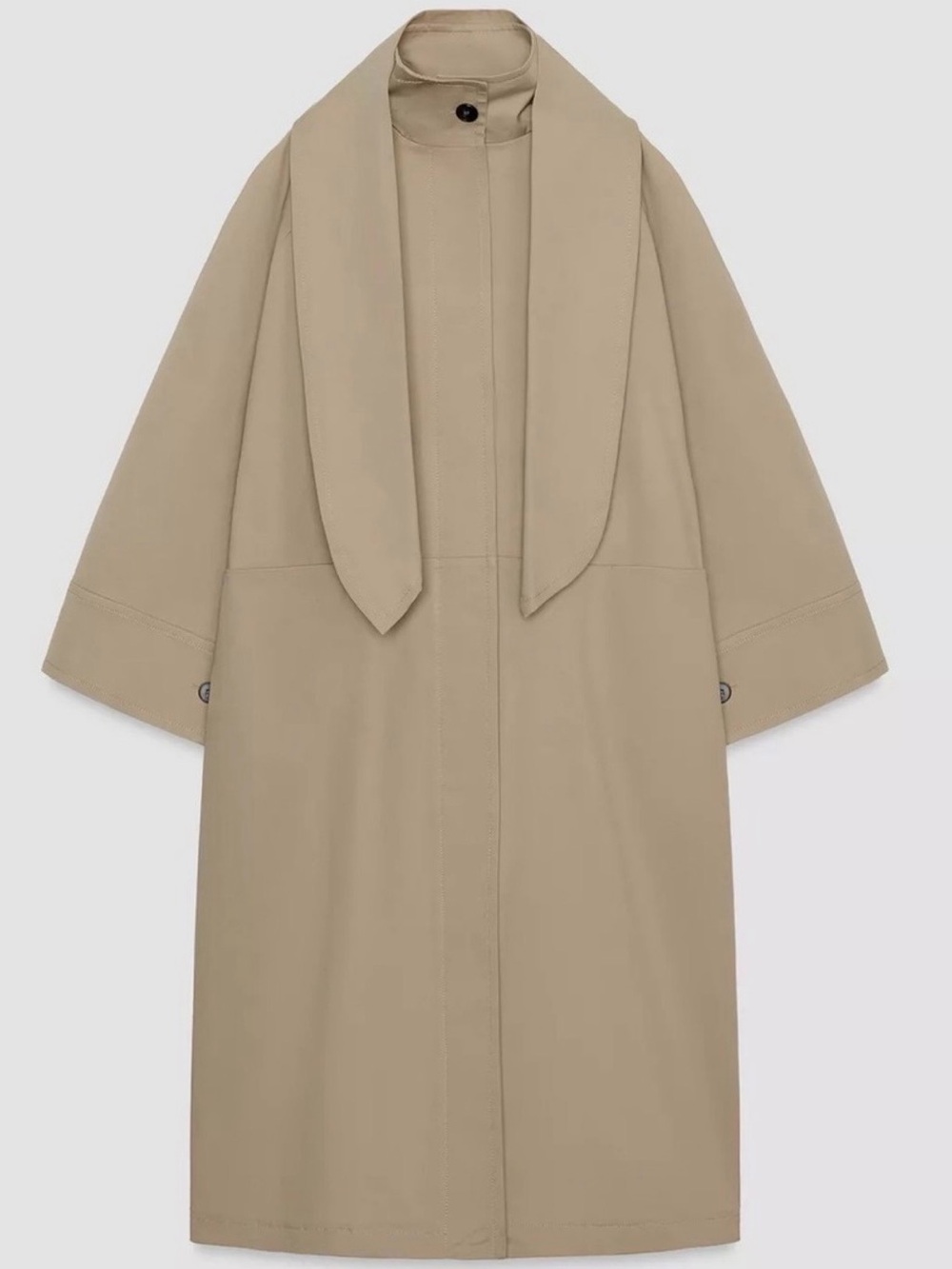 ZARA OVERSIZE TRENCH COAT WITH SCARF ZW LIMITED EDITION NEW SS26 Size M - Picture 3 of 15